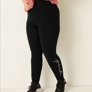 Pink Victoria’s Secret Cotton High Waist Full Length Leggings NWT